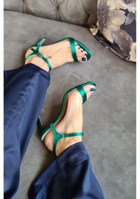 Resim 036 1100 Topukla Kadın Saten Tek Bant Abiye Ayakkabı 001 