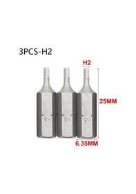 Resim 3pcs-h2 3 Adet 25mm Tornavida Uçları Seti 1/4 Inç Hex Shank Cr-v Elektrikli Vida Matkap Ucu T10-t40,h2-h6,sl4-sl6,ph1-ph3,pz1-pz3 0327 