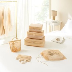 Resim Ocean Home Textile 6'lı Bej Renk File Bavul İçi Düzenleyici Set 