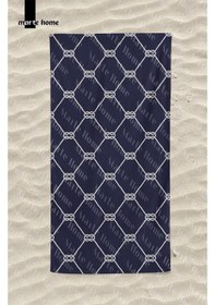 Resim Marte Home Rope - Halat Marin Desen Baskılı Plaj Havlusu Koyu Mavi 