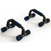 Resim Chenkestoreone Siyah Mavi Ergonomik Şınav Barları - Kaymaz, 300 Kg Kapasiteli, Ev & Spor Salonu İçin 