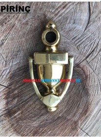 Resim Alfa Pirinç Çelik Kapı Tak Tak Sarı Ahşap Kapı Tokmagı 