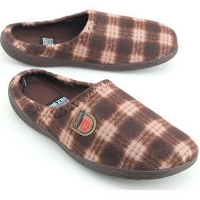 Resim Gezer Erkek Kışlık Rahat Taban Ev Bahçe Terlik Kahve 