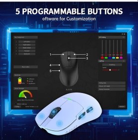 Resim Dream011 Ajazz Aj159p 2.4ghz Kablosuz Oyun Fare 56g Ultra Hafif 26k Dpı Manyetik Şarj Kılıfı Siyah Fare + Manyetik Şarj Kılıfı - Siyah 