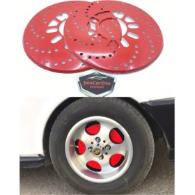 Resim Üniversal Kampana Sacı Disk Sacı Disk Fırfırı 2'li Set 14'' ve Üzeri Kırmızı 