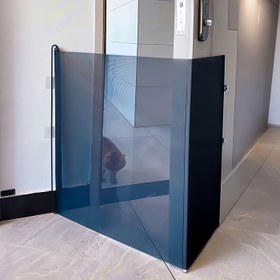 Resim 1 Adet Kolay Kurulumlu Geri Çekilebilir Siyah PVC Evcil Hayvan Kapısı - Delme Gerektirmeyen İç Mekan Merdiven Güvenlik Bariyeri, Köpek Çiti, Otomatik Kapanma Özellikli Kedi Koruma Bölmesi, Dış Mekan Kullanımına Uygun 