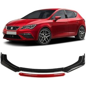 Resim Seat Leon Ön Tampon Altı Lip 4 Parça 2013-2019 (Kırmızı) 