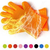 Resim Silikon Barbekü Eldivenleri Izgara Eldivenleri Isıya Dayanıklı Kaymaz Yalıtımlı Fırın Eldiveni Izgara Pişirme Kamp Turşu Yapmak İçin 