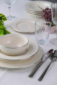 Resim Porser Zincir Platin Yaldız Yemek Takımı 6 Kişilik 24 Parça ZNC24YKPLT 