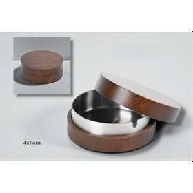 Resim Bambu Kapaklı Küllük Kahverengi 