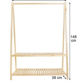Resim Mirapet Mira Ahşap Gardırop Askılık Iki Raflı Çiçeklik 148x106 