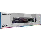 Resim EVEREST KM-198, Luminax, Rainbow Işıklı, Türkçe Q, USB Kablolu, Gaming, Klavye Mouse Set 