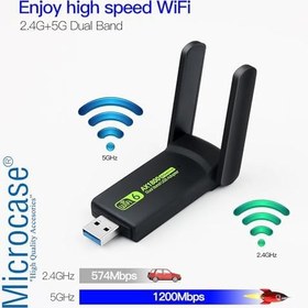 Resim Microcase Dual Band AX1800 Wifi 6 3.0 Kablosuz USB Wifi Adaptörü AL4124 