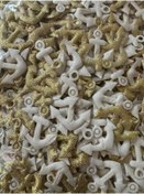 Resim e tuhafiye 50 Adet Lazer Kesim Altın Sarısı Denizci Çapası 