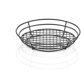 Resim Altınbaşak Metal Oval Ekmek Ve Meyve Sepeti 28x20cm A01001 Siyah 