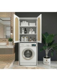 Resim Kenzlife Çamaşır-kurutma-bulaşık Makinesi Dolabı Mahidevran Mat Beyaz 180 70 60 Hazeran Oval Mdf Gövde 