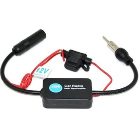 Resim 12 V Araba Radyo Sinyal Amplifikatör Anten Araba Radyo Anteni Için Otomatik Anten Güçlendirici 