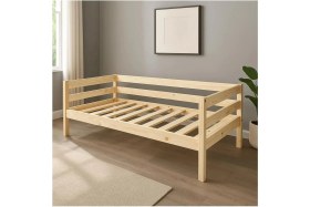 Resim Pinoxi Ahşap Sedir Kanepe 65CMX160 cm (Iç Ölçü) Mindersiz Doğal Natural Masif Ahşap 