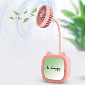 Resim House Şarjlı Hp10 Figürlü Işıklı Masa Fanı Pembe 