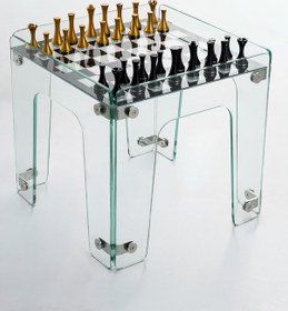 Resim Aurex Reflect Chess Cam Lüks Satranç Masası - El Yapımı Koleksiyon Ürünü 1 Takım 