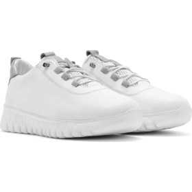 Resim Derimod Kadın Beyaz Bağcıklı Deri Sneaker 25SFD501918 