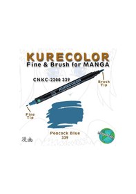 Resim Zig Kurecolor Fine & Brush For Manga Çizim Kalemi 339 Peacock Blu 