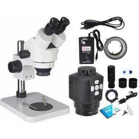 Resim Binoküler Stereo Zum Mikroskop Ve Usb+Hdmı Kamera Halka Led 