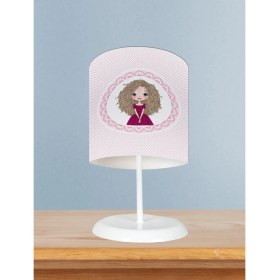 Resim Mekta Home Bebek ve Çocuk Odası Kıvırcık Saçlı Prenses Kız Deseli Abajur 