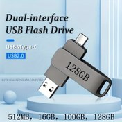 Resim USB 2.0 TYPE C USB Bellek Çubuğu OTG Flash Disk 128GB 100GB 16GB 512MB Yüksek Hızlı Pendrive 2'si 1 Arada 