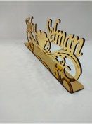 Resim YENİ HEDİYELİK DÜNYAM Masaüstü Pleksi Kalpli Gold Isimlik Düğün 