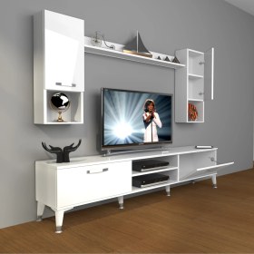 Resim Decoraktiv Eko 5da Slm DVD Silver Tv Ünitesi Tv Sehpası Parlak Beyaz 