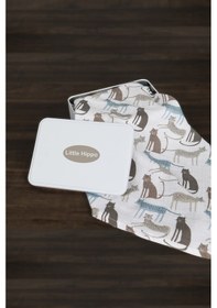 Resim Çok Amaçlı Müslin Örtü 100x120 + Kese Çok Renkli Panter 