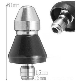 Resim Springsun Stainless Steel Yüksek Basınçlı Araba Yıkama Ve Boru Temizleme İçin 1/4" Fıç Fişi 3/8" Korumalı Kısa Uç, 1 Ön + 6 Arka Delik 