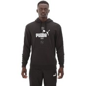 Resim Puma Power Graphic Hoodie Erkek Sweatshirt Siyah 