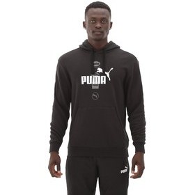 Resim Puma Power Graphic Hoodie Erkek Sweatshirt Siyah 