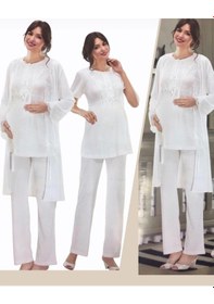 Resim Nehir 2036 Hamile Lohusa 3Lü Pijama Sabahlık Takım (286567794) 