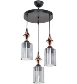 Resim Tuğbasan Axes Siyah Tepsili Karo Siyah Bakır 3lü Üçgen Füme Camlı 