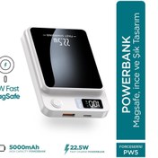 Resim Phixi Force Pw5 5000mah 22.5w Magsafe Powerbank - Kablosuz Mini Şarj Cihazı - 1 Usb 1 Pd Port - Dij 