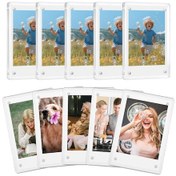 Resim Folinda 10 Adet Akrilik Manyetik Buzdolabı Çerçevesi - Şeffaf Kenarsız Mini Fotoğraf/not Gösterici, 5.99x8.99 Cm, Çift Taraflı Kullanım 