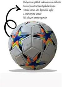 Resim TECHCG Şampiyonlar Ligi Özel Tasarım İstanbul 2024 Topu 480 Gram Sert Zemin Futbol Topu Beyaz 