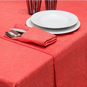 Resim Taşlanmış Mercan Denim Pamuk Runner Nar Çiçeği 