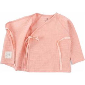 Resim Little Gusto Kruvaze Yaka Müslin Bebek Ceketi Pembe Organik Pamuk Pembe 