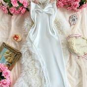Resim Kadınlar için Seksi Dantel Kontrast Panelli Uzun Kollu Gecelik - %100 Polyester Makinede Yıkanabilir Kabarık Kollu ve Üst Üste Geçmeli Yaka ile Her Mevsim Rahatlık İçin Uyku Elbisesi 