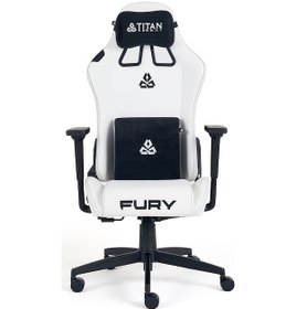 Resim Titanseat Fury Leather White Oyuncu Koltuğu Beyaz 
