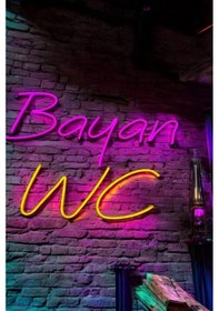 Resim Bayan Wc Neon Led Tabela Ölçü: 60x40 Cm 