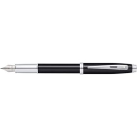 Resim yenibagshop 9338-0 100 Serisi Dolma Kalem (M) Parlak Siyah Krom 