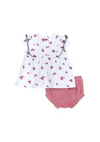 Resim Chicco Takım / Elbise K.kol+külot 09073893000000 000037 Whıte & Red Beyaz - Kırmızı 