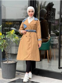 Resim Esre Store 44100 - Renk Detaylı Tesettür Trençkot Camel C-3 