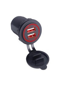 Resim 12-32 Volt Araç Çift Port Usb Şarj KIRMIZI Işık 