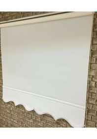 Resim Etekli Leke Tutmaz Stor Perde Kırık Beyaz Modern Güneşlik 